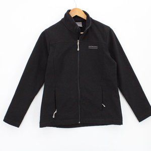 Kathmandu Soft Shell Jacket Womens Black Solid Full Zip Long Sleeve Size 10